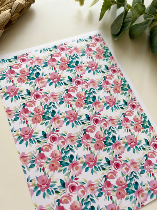 Pink Roses Image Transfer Paper