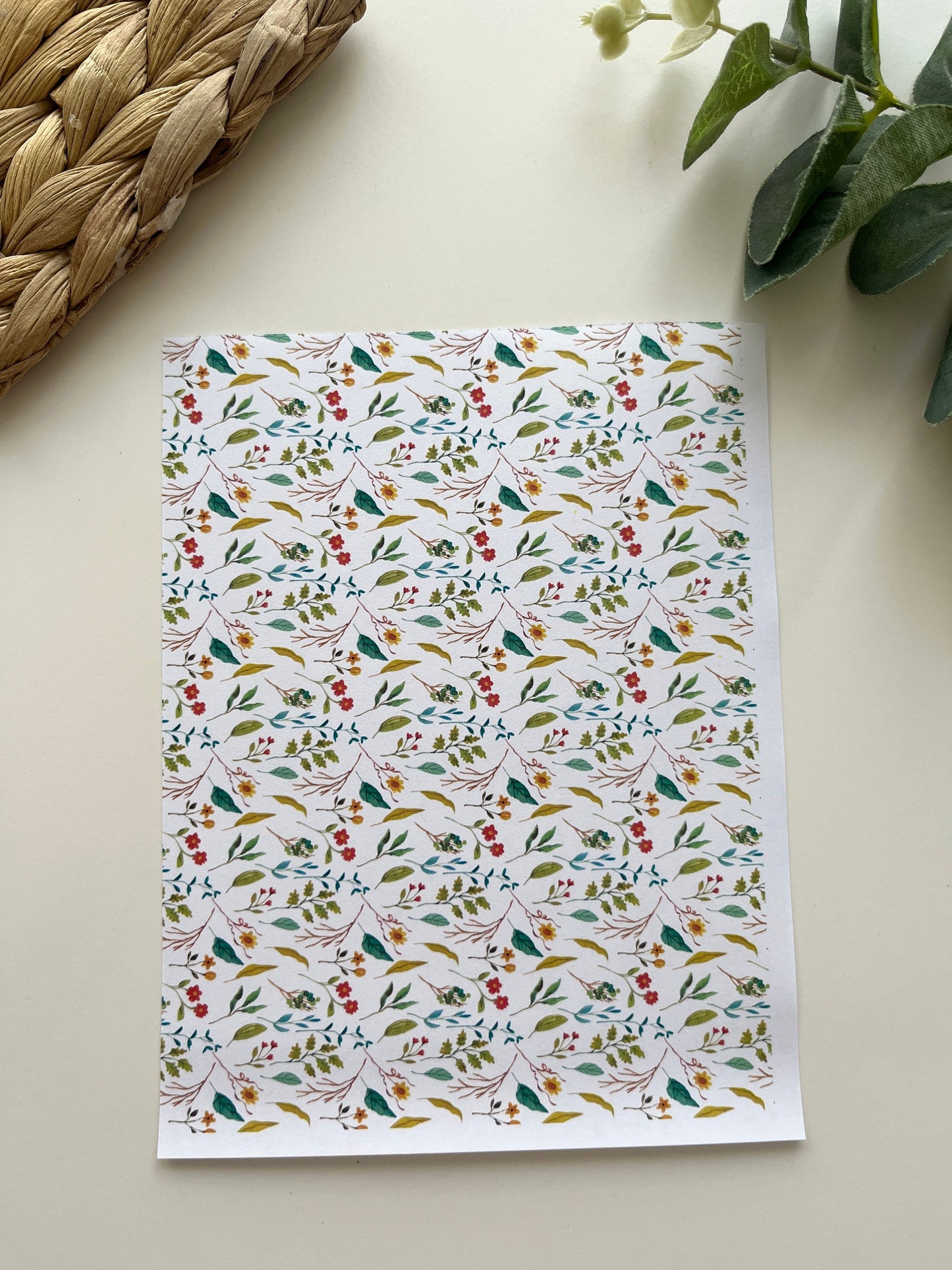 Delicate Greenery Image Transfer Paper
