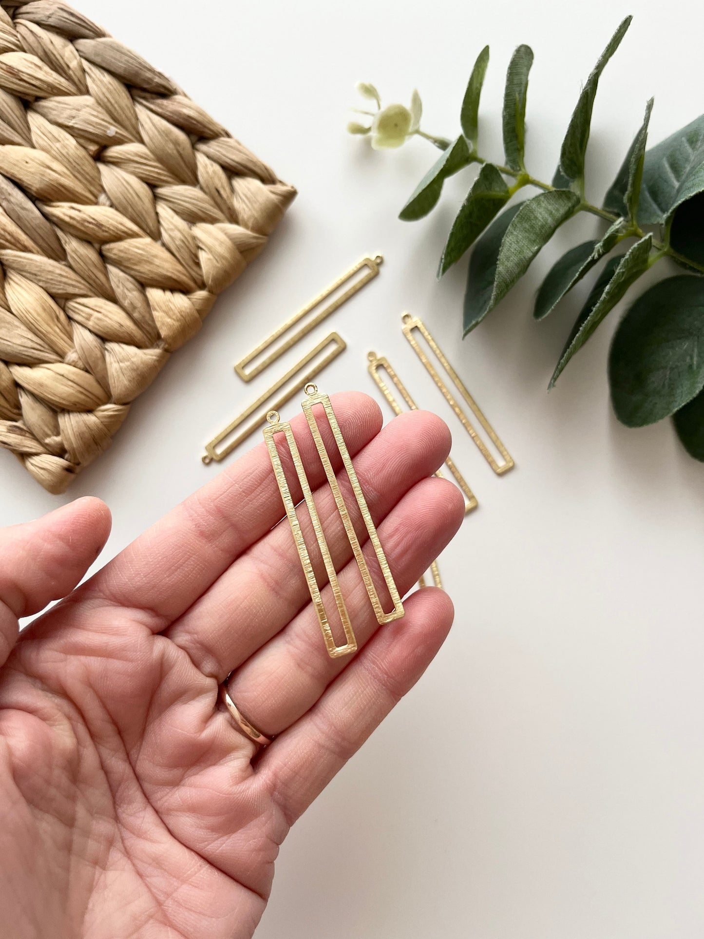 Textured Brass Charm with Cutout