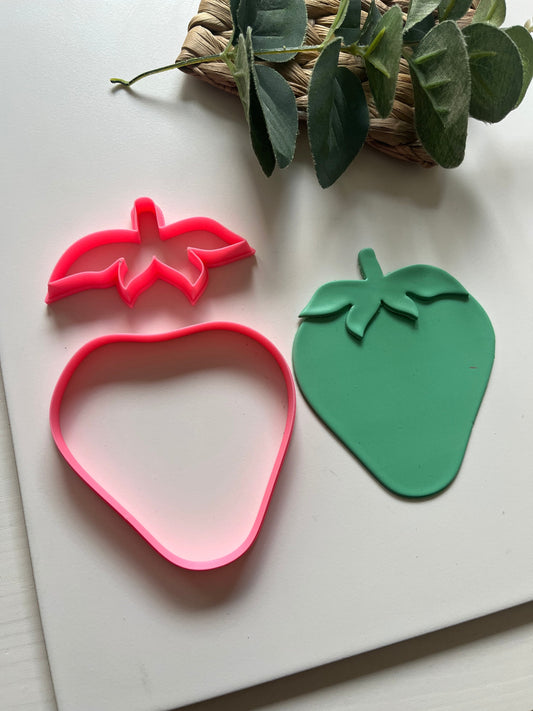 Strawberry 2 Part Jewellery Dish Polymer Clay Cutters  / Jewellery Tools / Earring Making / Botanical